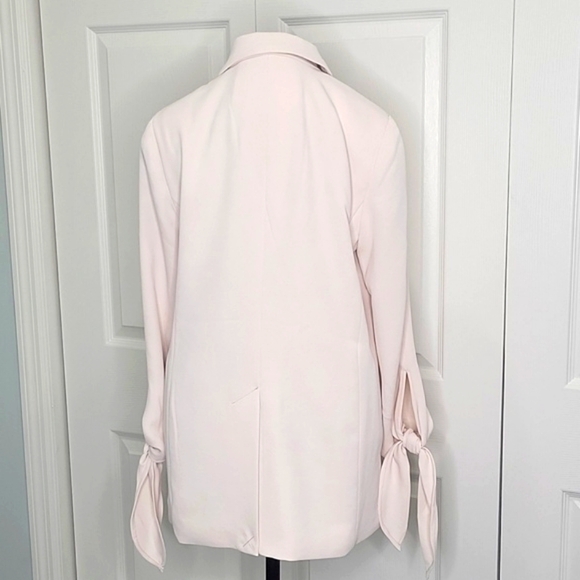 ANTHROPOLOGIE Cartonnier  Pale Pink Blazer with Tie Cuffs Size 2 NWT - Picture 7 of 9